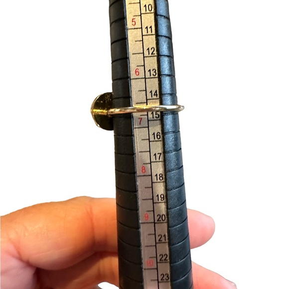 Gold Wrap Ring with Brown Round Gemstone - Picture 6 of 7